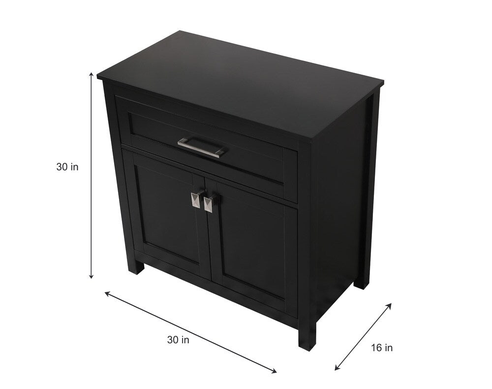 Elegant Furniture & Lighting - Adian 30 Inch Wide Bathroom Storage Freestanding Cabinet In Black - SC013030BK veiw 8
