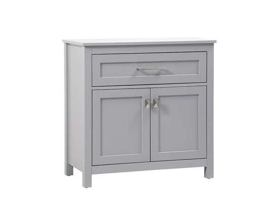Elegant Furniture & Lighting - Adian 30 Inch Wide Bathroom Storage Freestanding Cabinet In Grey - SC013030GR veiw 2