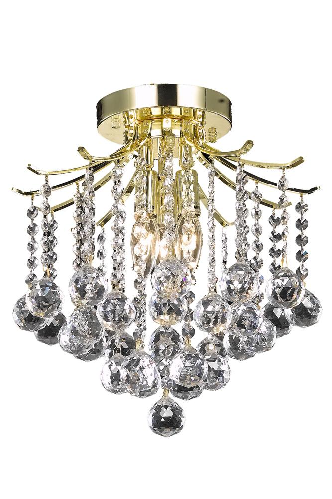 Elegant Furniture & Lighting - Amelia Flush Mount D12in H12in Lt:3 Gold Finish - LD8200F12G veiw 1
