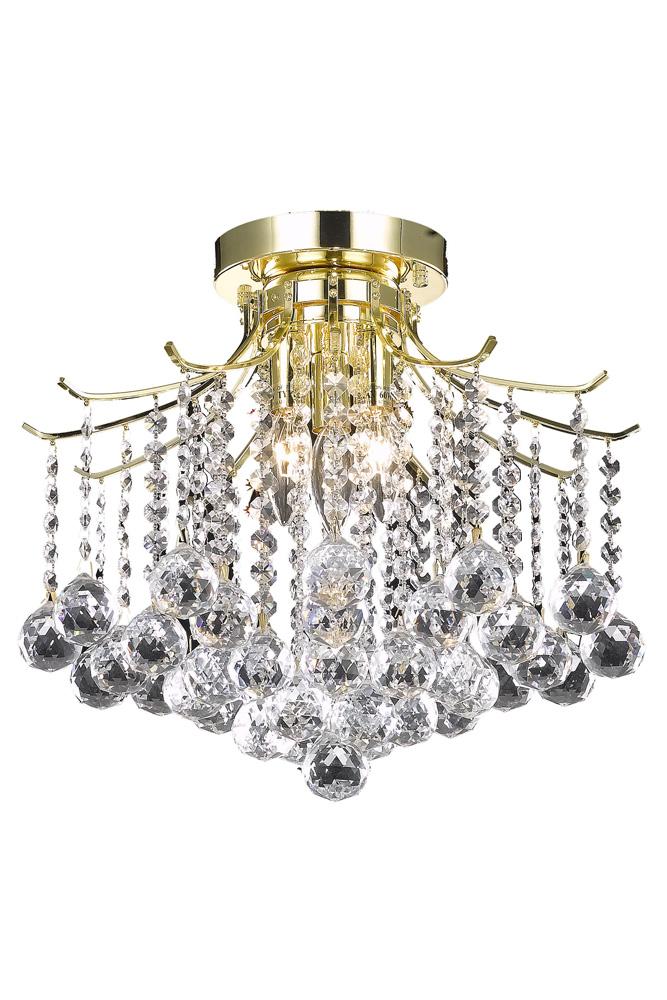 Elegant Furniture & Lighting - Amelia Flush Mount D16in H12in Lt:3 Gold Finish - LD8200F17G veiw 1