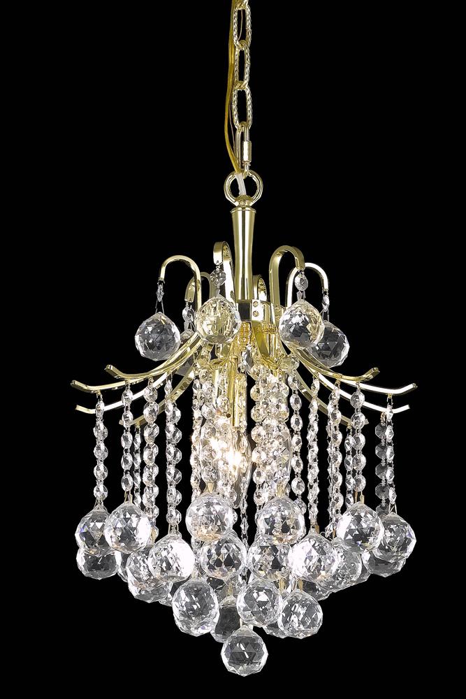 Elegant Furniture & Lighting - Amelia Pendant D12in H15in Lt:3 Gold finish - LD8200D12G veiw 1