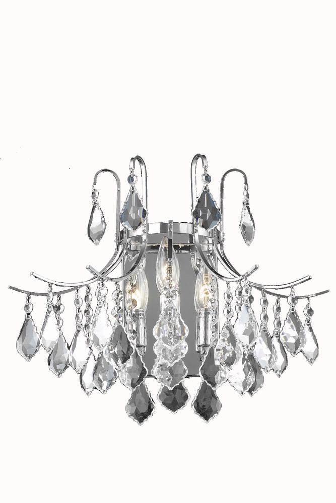 Elegant Furniture & Lighting - Amelia Wall Sconce D16in H14in Lt:3 Chrome finish - LD8100W16C veiw 1