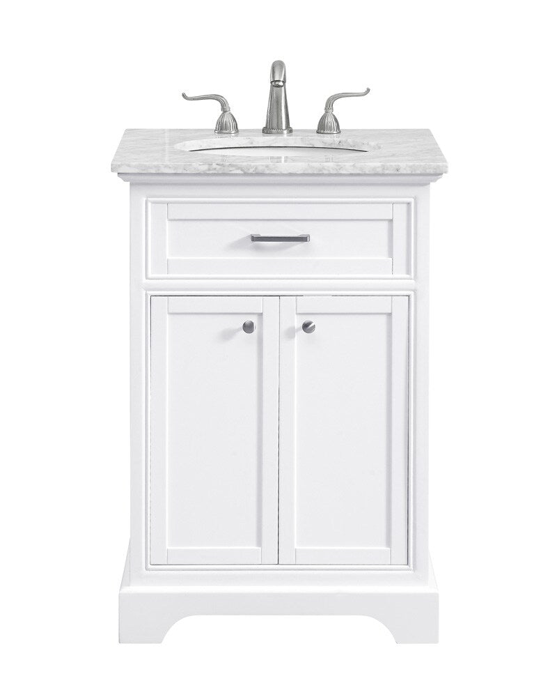 Elegant Furniture & Lighting - Americana 24 In. Single Bathroom Vanity Set In White - VF15024WH veiw 1