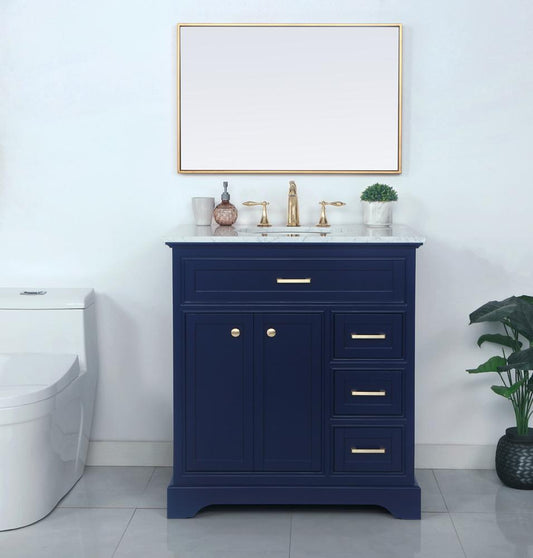Elegant Furniture & Lighting - Americana 32 inch Single bathroom vanity in Blue - VF15032BL veiw 2