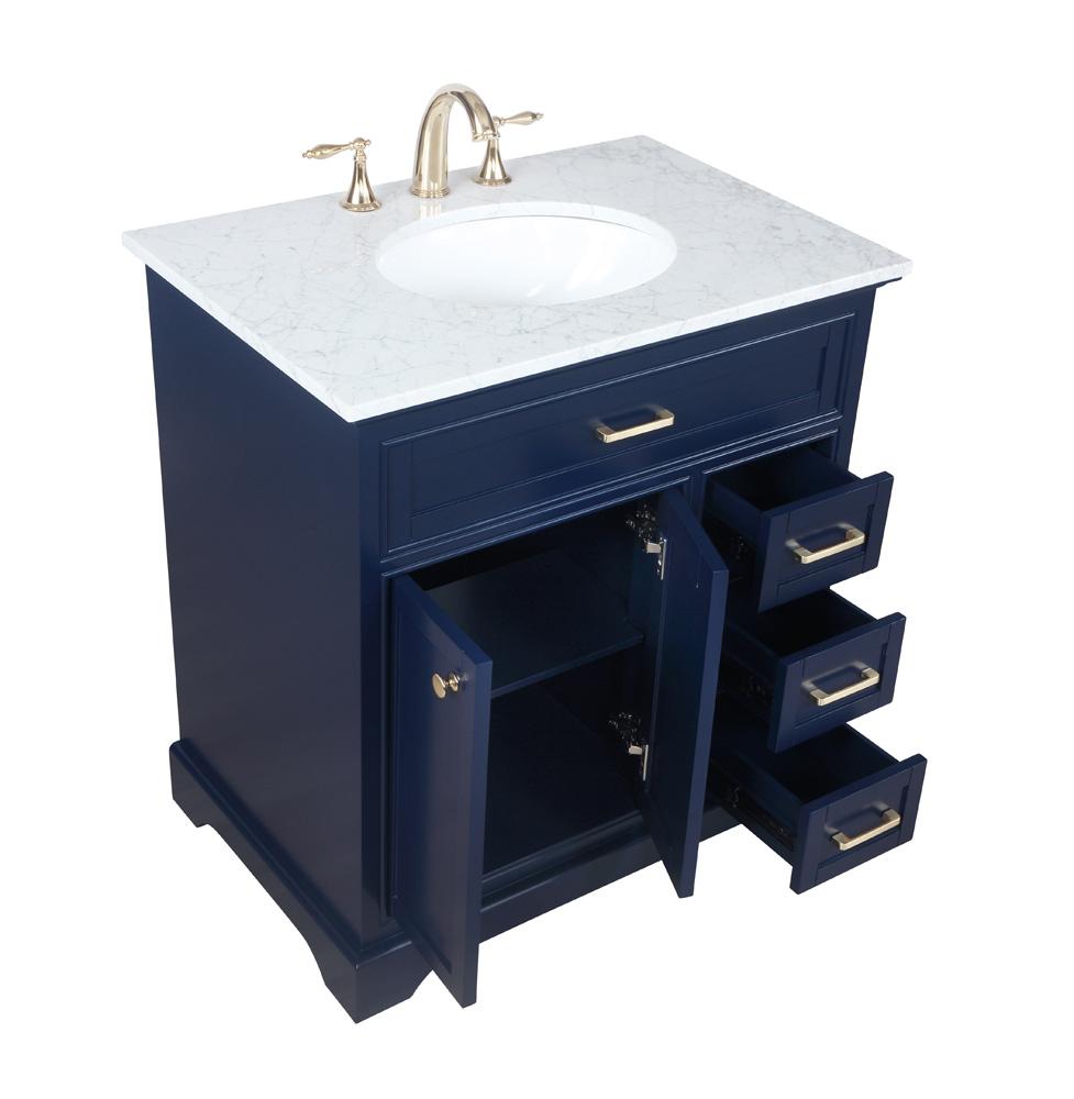 Elegant Furniture & Lighting - Americana 32 inch Single bathroom vanity in Blue - VF15032BL veiw 16