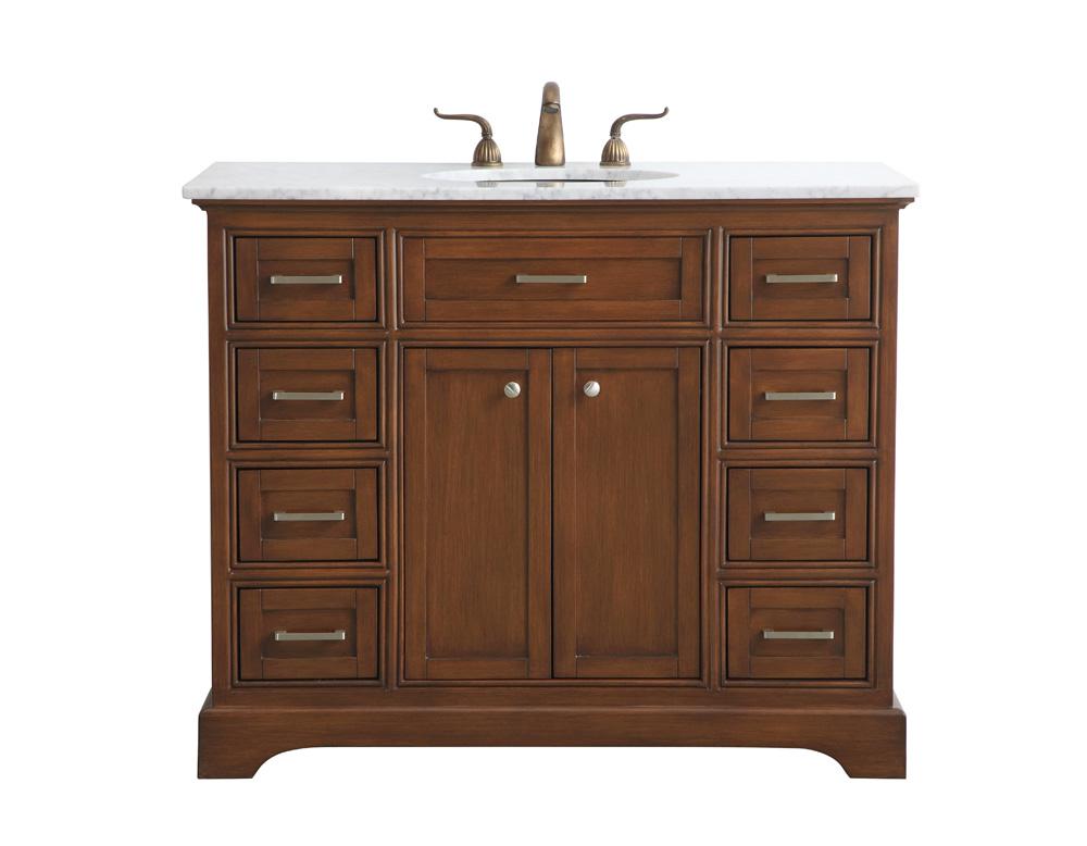Elegant Furniture & Lighting - Americana 42 in. Single Bathroom Vanity set in teak - VF15042TK veiw 1