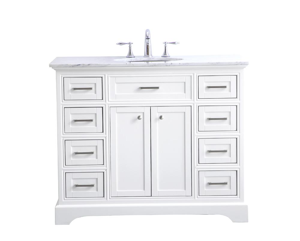 Elegant Furniture & Lighting - Americana 42 in. Single Bathroom Vanity set in white - VF15042WH veiw 1