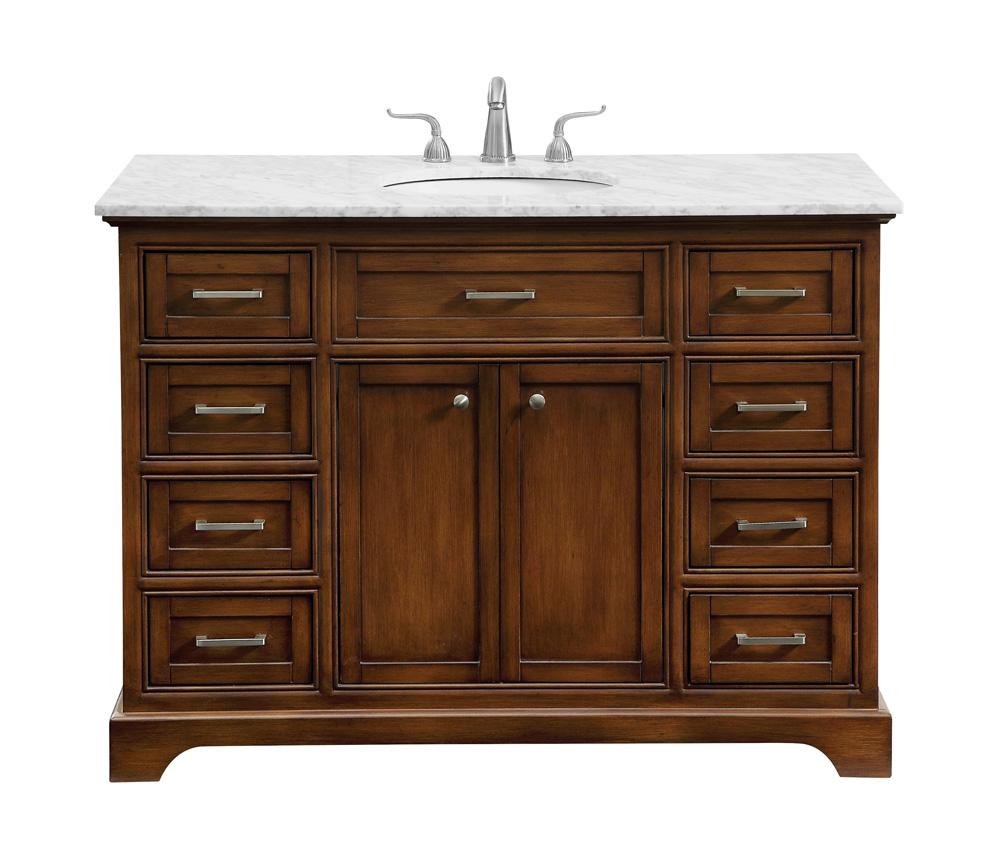 Elegant Furniture & Lighting - Americana 48 In. Single Bathroom Vanity Set In Teak - VF15048TK veiw 1