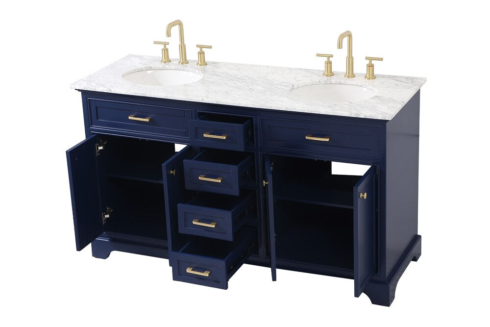 Elegant Furniture & Lighting - Americana 60 inch Single bathroom vanity in Blue - VF15060DBL veiw 16