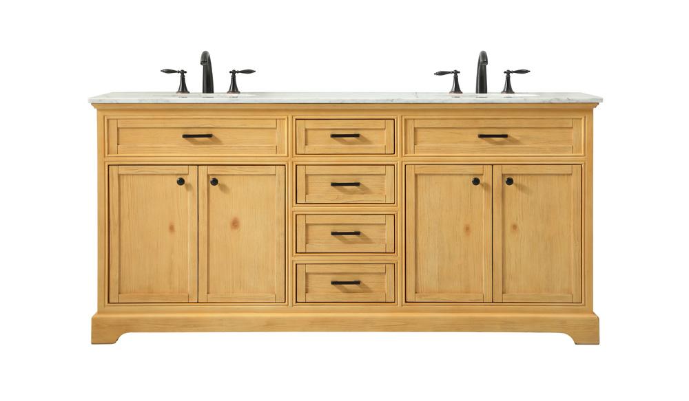 Elegant Furniture & Lighting - Americana 72 inch double bathroom vanity in natural wood - VF15072DNW veiw 1