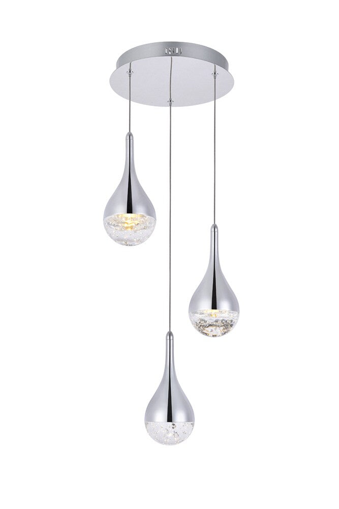 Elegant Furniture & Lighting - Amherst LED 3-light chandelier 12in x 9in chrome finish - 3803D12C veiw 1