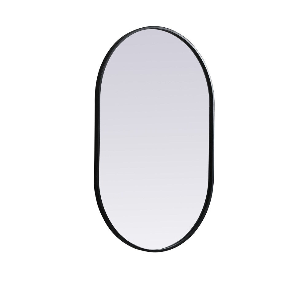 Elegant Furniture & Lighting - Asha Metal Frame Oval Mirror 24x36 Inch in Black - MR2A2436BLK veiw 8