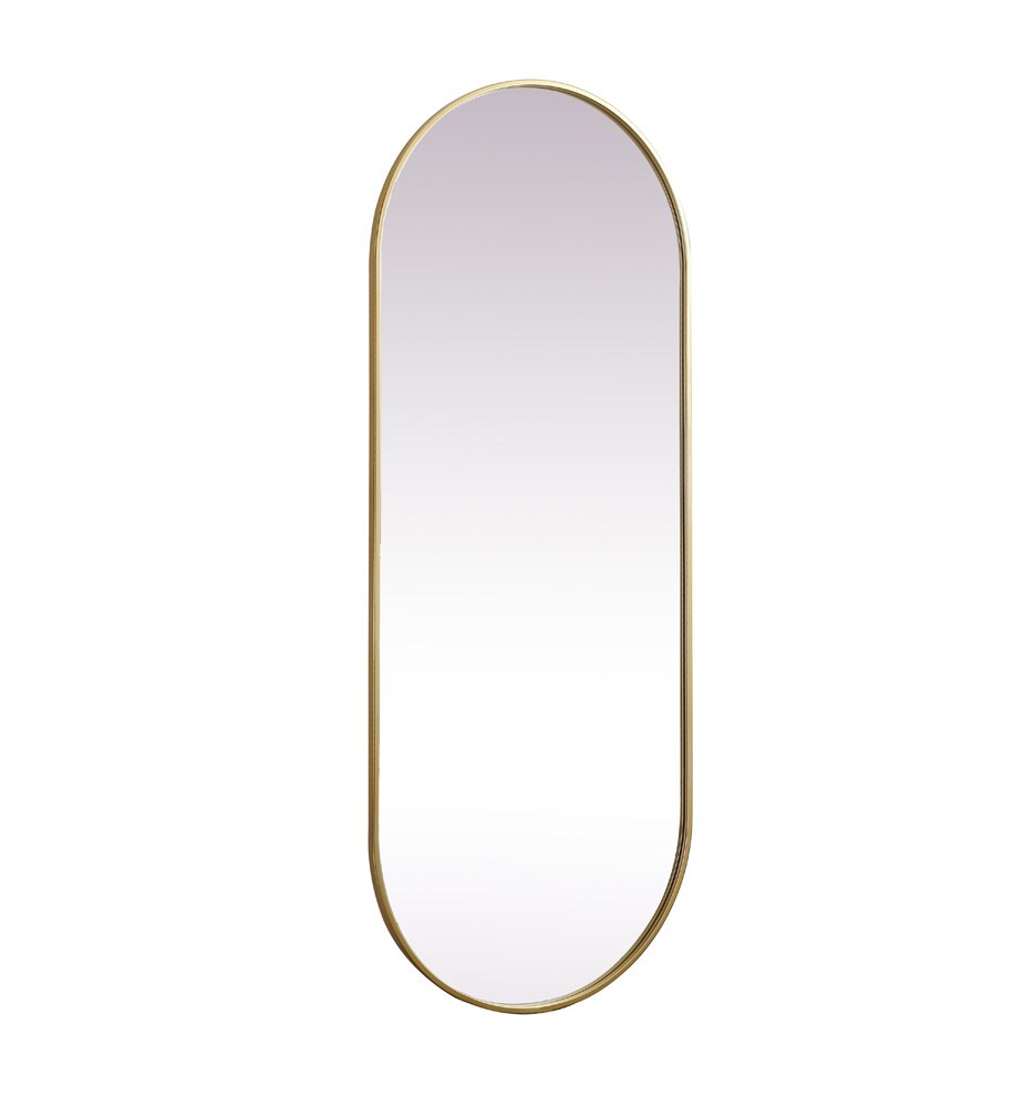 Elegant Furniture & Lighting - Asha Metal Frame Oval Mirror 24x60 Inch in Brass - MR2A2460BRS veiw 8