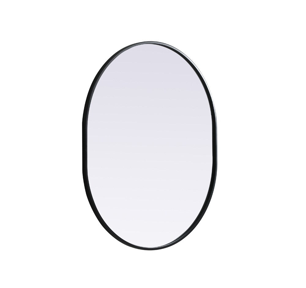 Elegant Furniture & Lighting - Asha Metal Frame Oval Mirror 30x36 Inch in Black - MR2A3036BLK veiw 8
