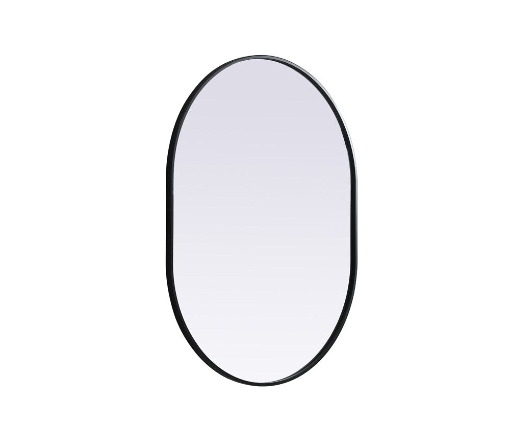 Elegant Furniture & Lighting - Asha Metal Frame Oval Mirror 30x40 Inch in Black - MR2A3040BLK veiw 8