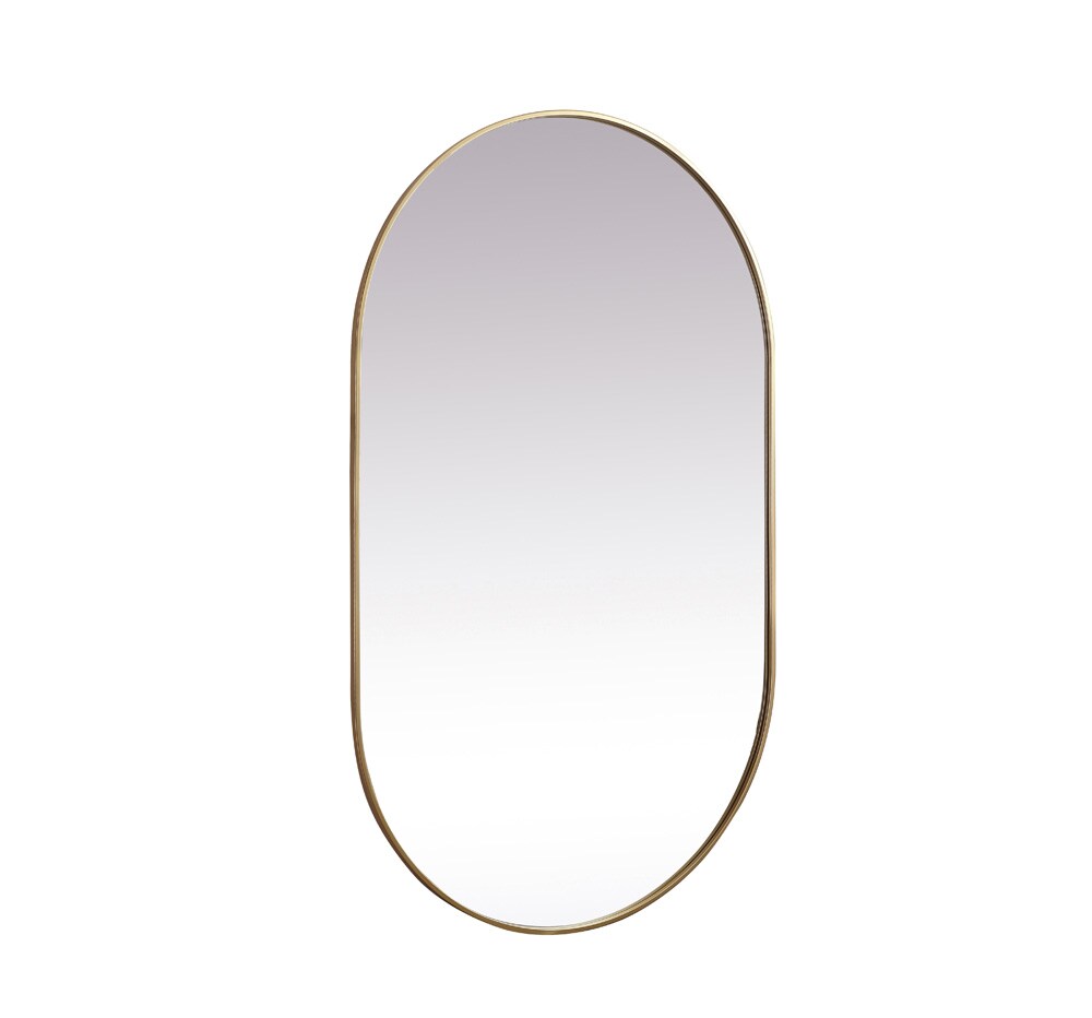 Elegant Furniture & Lighting - Asha Metal Frame Oval Mirror 36x60 Inch in Brass - MR2A3660BRS veiw 8