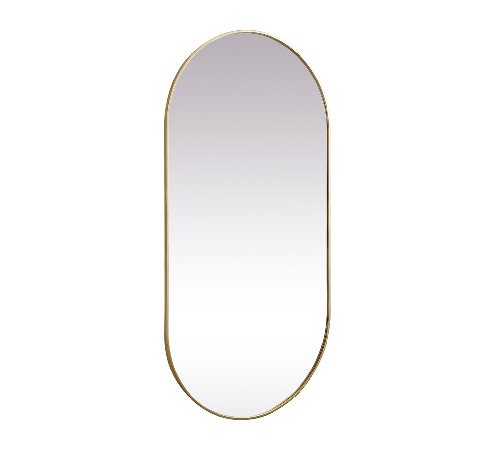 Elegant Furniture & Lighting - Asha Metal Frame Oval Mirror 36x72 Inch in Brass - MR2A3672BRS veiw 8