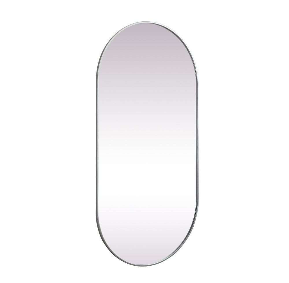 Elegant Furniture & Lighting - Asha Metal Frame Oval Mirror 36x72 Inch in Silver - MR2A3672SIL veiw 8