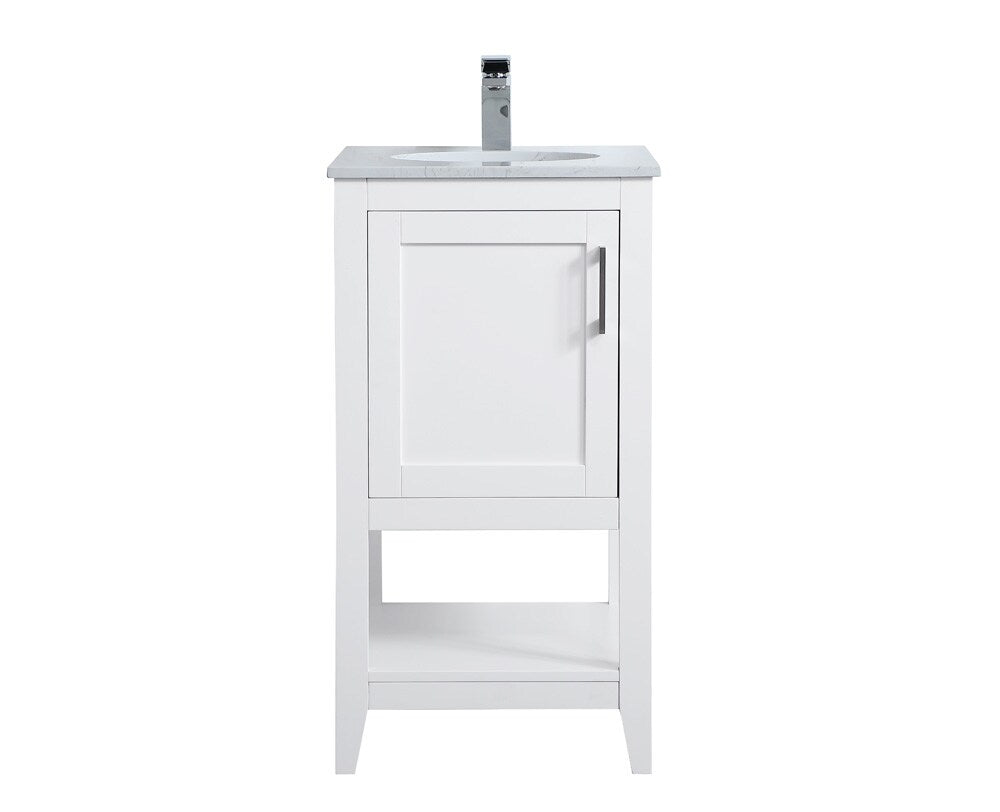Elegant Furniture & Lighting - Aubrey 18 inch Single Bathroom Vanity in White - VF16018WH veiw 1