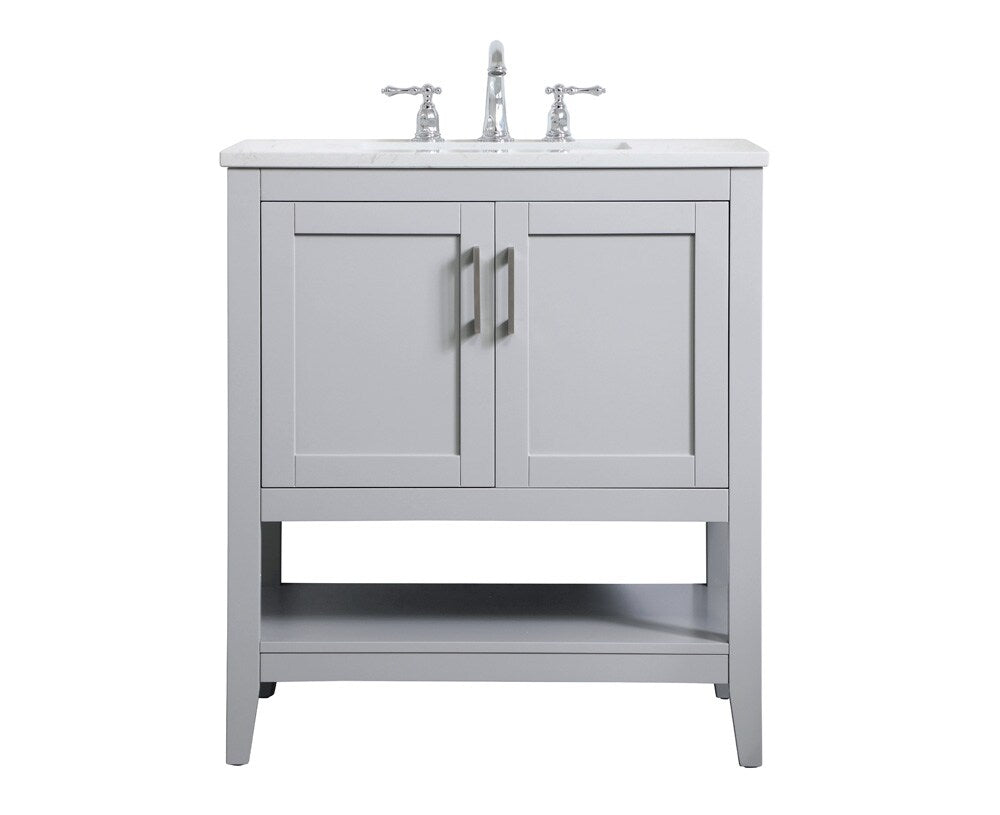 Elegant Furniture & Lighting - Aubrey 30 inch Single Bathroom Vanity in Grey - VF16030GR veiw 1