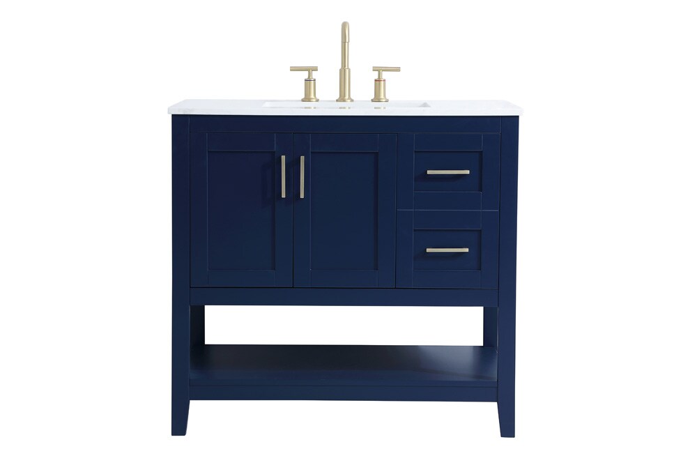 Elegant Furniture & Lighting - Aubrey 36 inch Single Bathroom Vanity in Blue - VF16036BL veiw 1