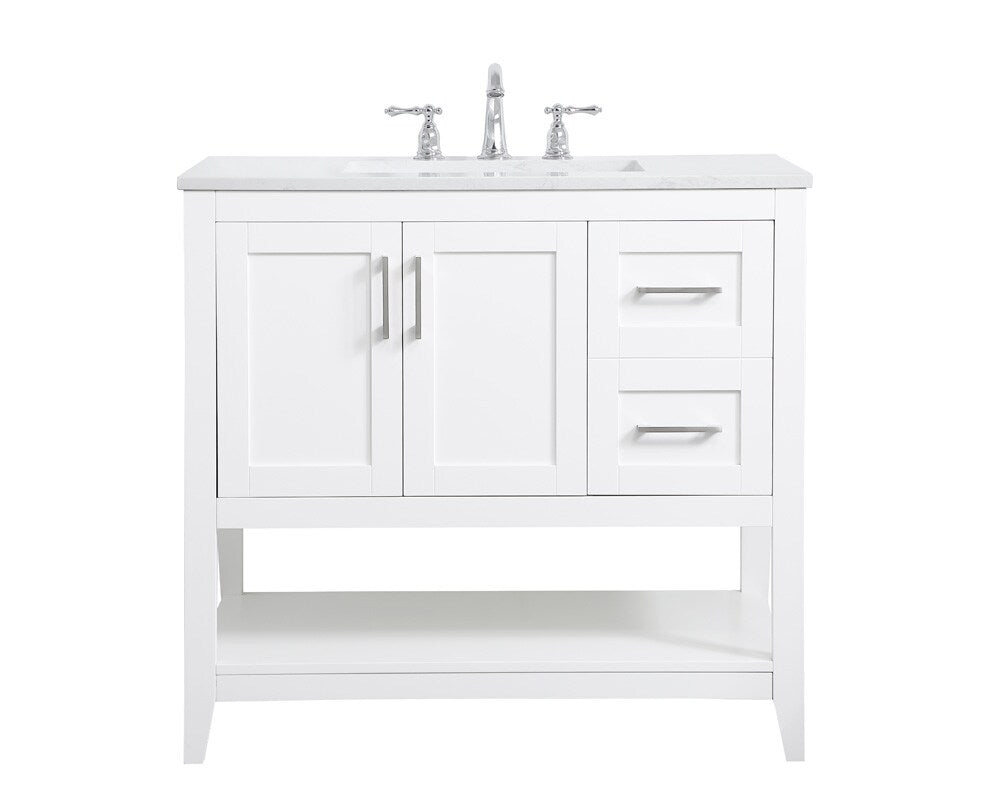 Elegant Furniture & Lighting - Aubrey 36 inch Single Bathroom Vanity in White - VF16036WH veiw 1