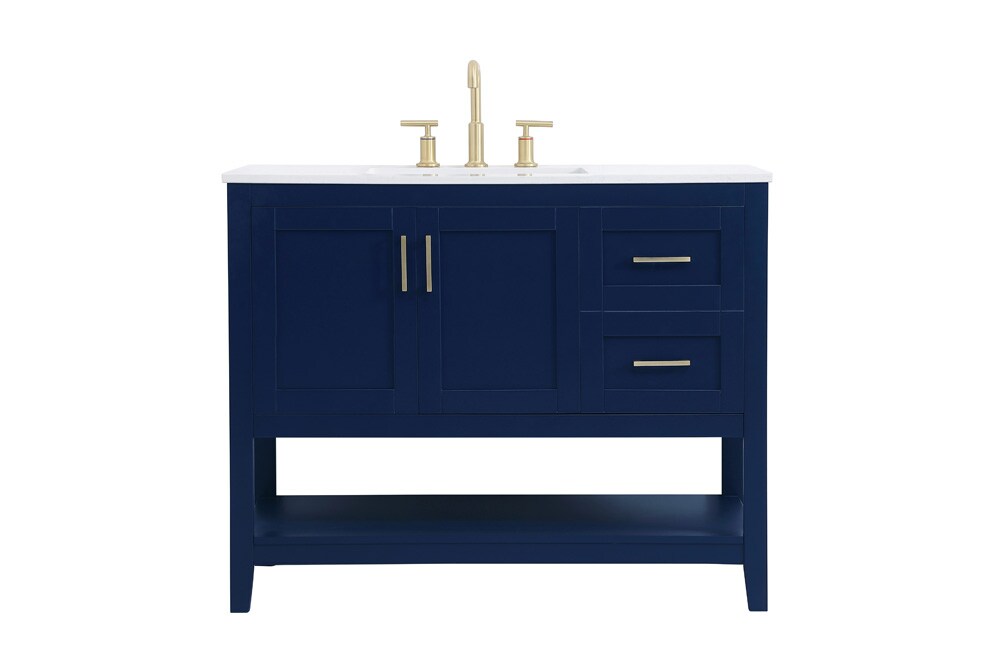 Elegant Furniture & Lighting - Aubrey 42 inch Single Bathroom Vanity in Blue - VF16042BL veiw 1