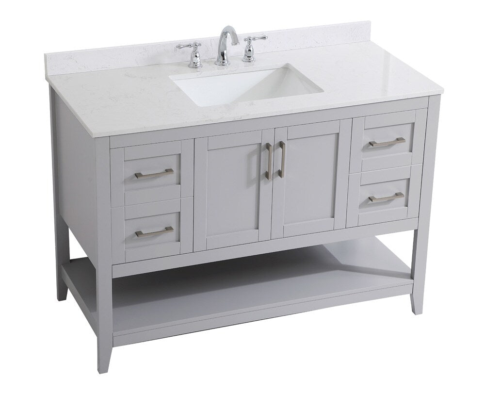 Elegant Furniture & Lighting - Aubrey 48 inch Single Bathroom Vanity in Grey with Backsplash - VF16048GR-BS veiw 15