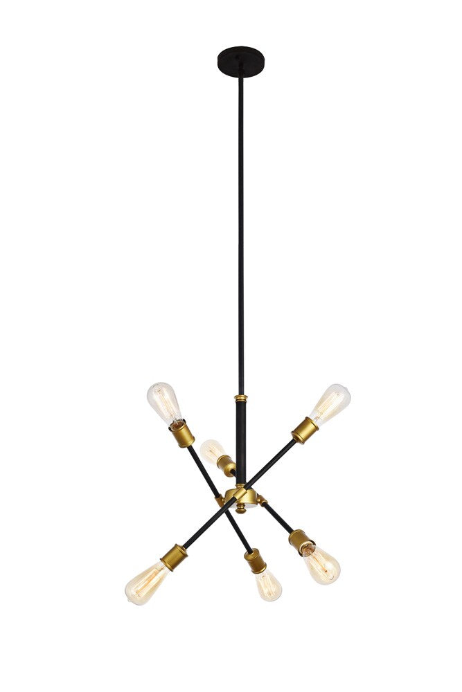 Elegant Furniture & Lighting - Axel 6 Lights Black Pendant - LD8015D18BK veiw 1