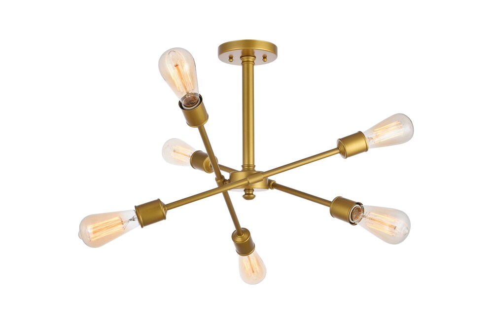 Elegant Furniture & Lighting - Axel 6 Lights Brass Flush Mount - LD8003D17BR veiw 1