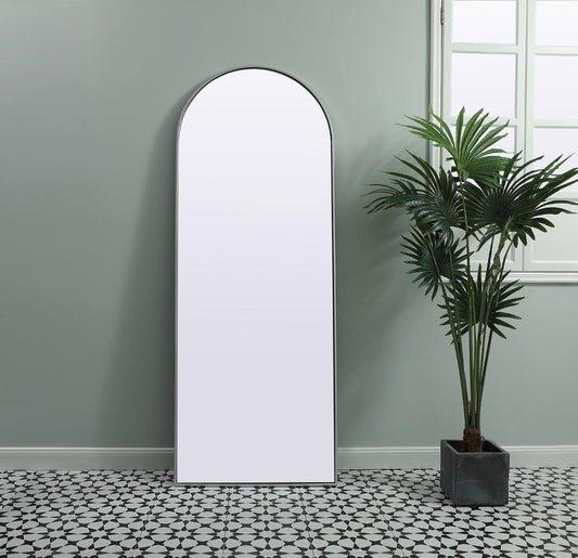 Elegant Furniture & Lighting - Ayra Metal Frame Arch Full Length Mirror 28x74 Inch in Silver - MR1A2874SIL veiw 2