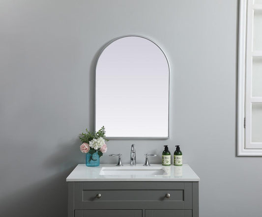 Elegant Furniture & Lighting - Ayra Metal Frame Arch Mirror 22x30 Inch in Silver - MR1A2230SIL veiw 2