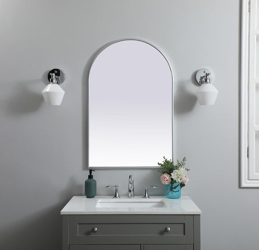 Elegant Furniture & Lighting - Ayra Metal Frame Arch Mirror 24x36 Inch in Silver - MR1A2436SIL veiw 2