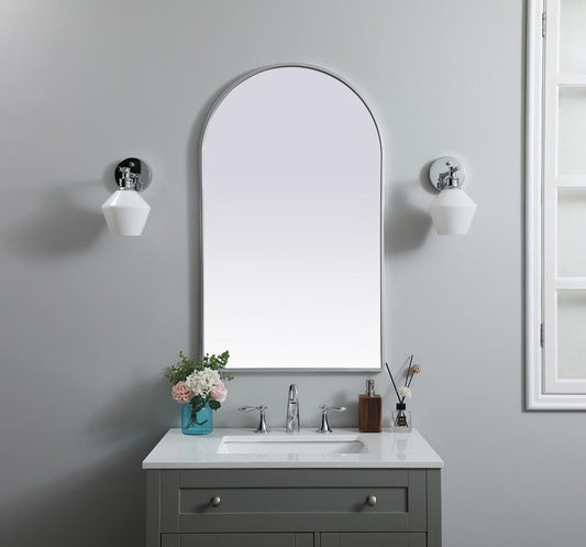 Elegant Furniture & Lighting - Ayra Metal Frame Arch Mirror 24x40 Inch in Silver - MR1A2440SIL veiw 2