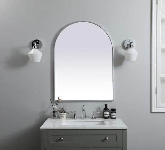 Elegant Furniture & Lighting - Ayra Metal Frame Arch Mirror 27x36 Inch in Silver - MR1A2736SIL veiw 2