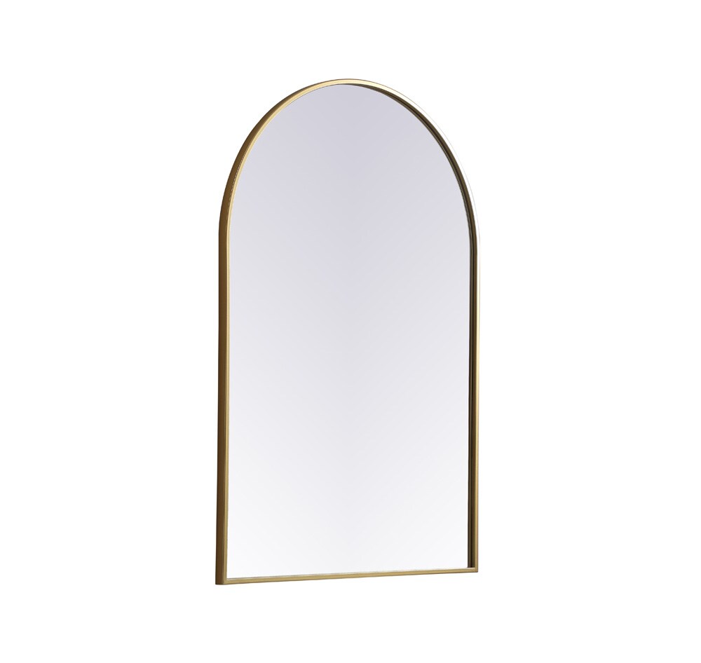 Elegant Furniture & Lighting - Ayra Metal Frame Arch Mirror 27x40 Inch in Brass - MR1A2740BRS veiw 8