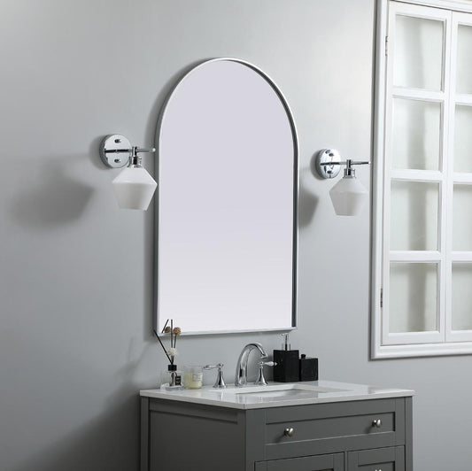 Elegant Furniture & Lighting - Ayra Metal Frame Arch Mirror 27x40 Inch in Silver - MR1A2740SIL veiw 2