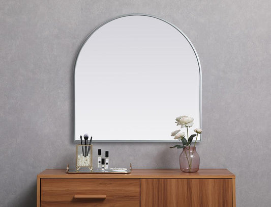 Elegant Furniture & Lighting - Ayra Metal Frame Arch Mirror 30x30 Inch in Silver - MR1A3030SIL veiw 2