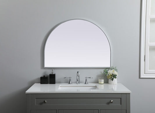 Elegant Furniture & Lighting - Ayra Metal Frame Arch Mirror 33x24 Inch in Silver - MR1A3324SIL veiw 2