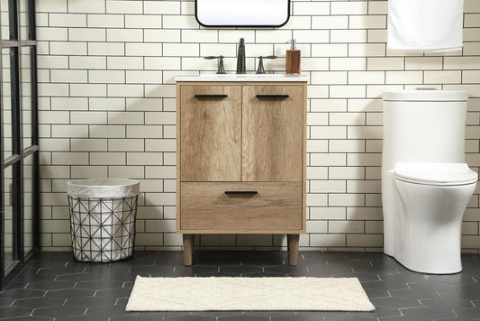 Elegant Furniture & Lighting - Baldwin 24 inch Single bathroom vanity in natural oak - VF47024NT veiw 2