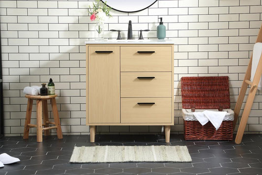Elegant Furniture & Lighting - Baldwin 30 inch bathroom vanity in Maple - VF47030MMP veiw 2