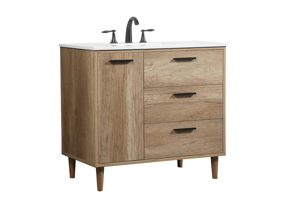 Elegant Furniture & Lighting - Baldwin 36 inch Single bathroom vanity in natural oak - VF47036NT veiw 8
