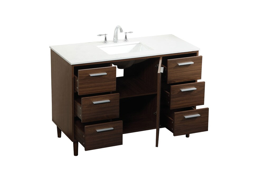 Elegant Furniture & Lighting - Baldwin 48 inch bathroom vanity in Walnut - VF47048MWT veiw 16