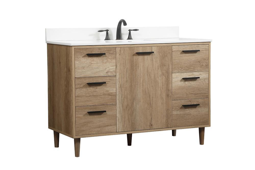 Elegant Furniture & Lighting - Baldwin 48 inch Single bathroom vanity in natural oak with backsplash - VF47048NT-BS veiw 8