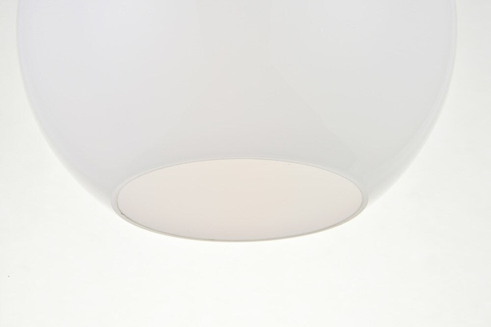 Elegant Furniture & Lighting - Baxter 1 Light Black Flush Mount With Frosted White Glass - LD2205BK veiw 6