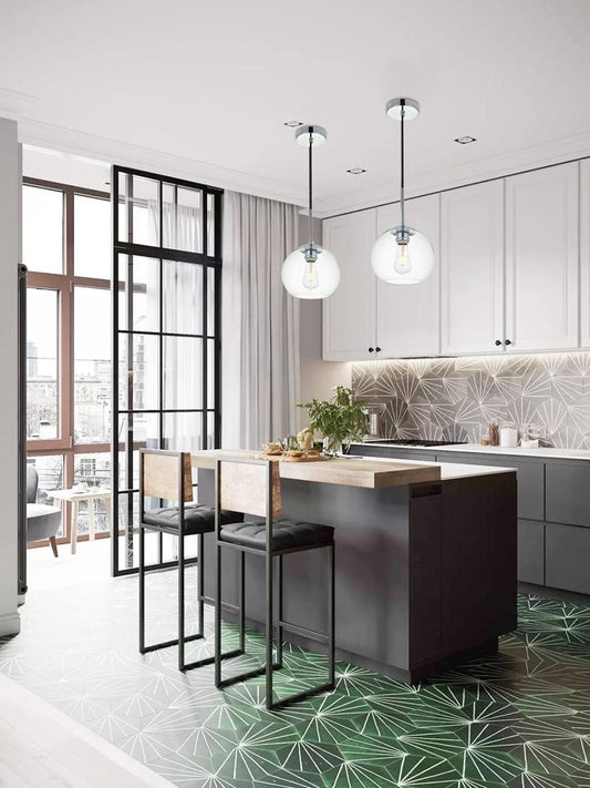 Elegant Furniture & Lighting - Baxter 1 Light Chrome Pendant With Clear Glass - LD2206C veiw 2