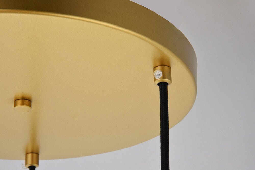 Elegant Furniture & Lighting - Baxter 3 Lights Brass Pendant With Clear Glass - LD2208BR veiw 6