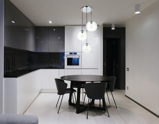 Elegant Furniture & Lighting - Baxter 3 Lights Chrome Pendant With Clear Glass - LD2214C veiw 2