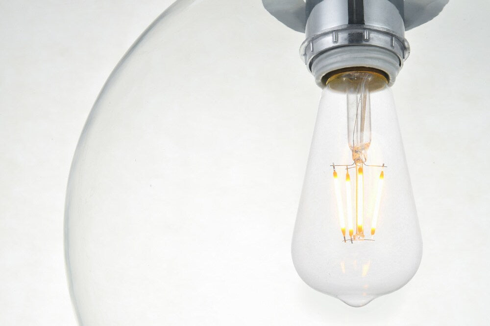 Elegant Furniture & Lighting - Baxter 3 Lights Chrome Pendant With Clear Glass - LD2214C veiw 6