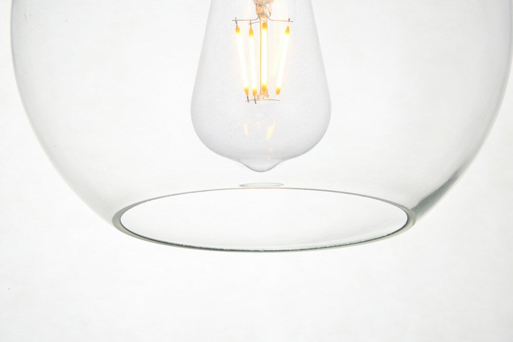 Elegant Furniture & Lighting - Baxter 3 Lights Black Pendant With Clear Glass - LD2236BK veiw 6